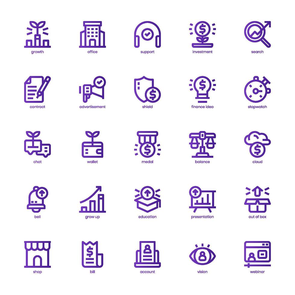 Business Growth icon pack for your website, mobile, presentation, and logo design. Business Growth icon basic line gradient design. Vector graphics illustration and editable stroke.