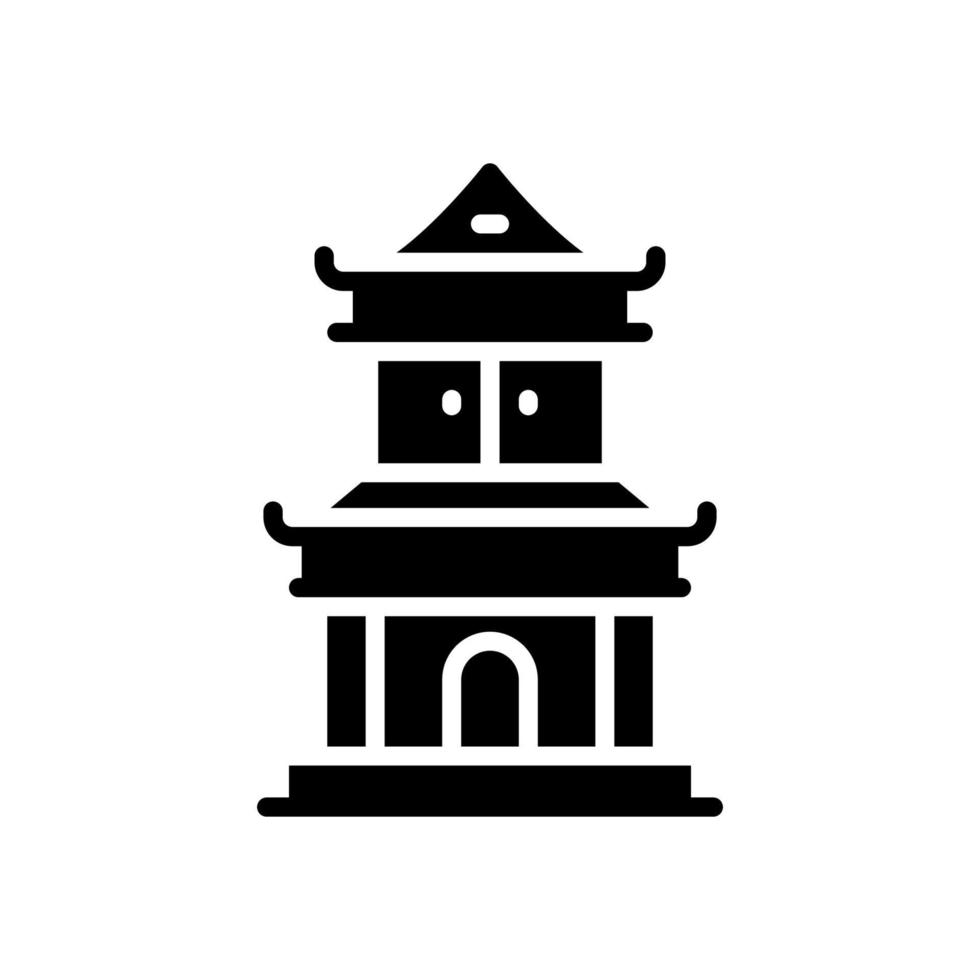 icono del templo chino para su sitio web, móvil, presentación y diseño de logotipo. vector