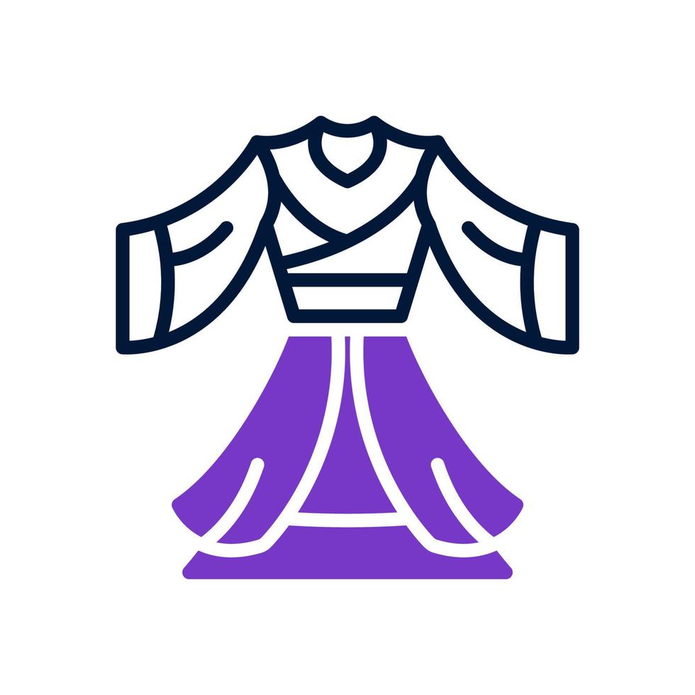 icono de vestido chino para su sitio web, móvil, presentación y diseño de logotipo. vector