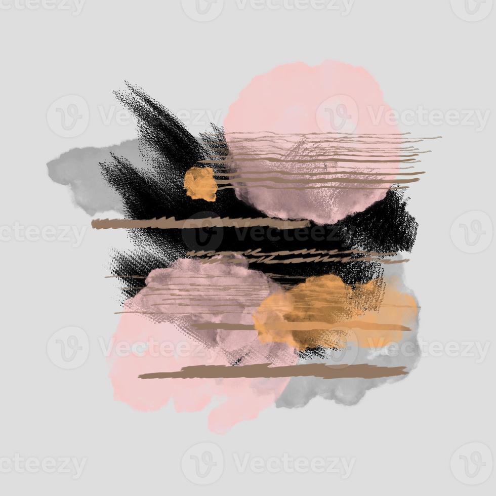 Abstract art background creative minimalist with different shapes for wall decoration. painting for postcard, wall decor, print, card, wallpaper, background. photo