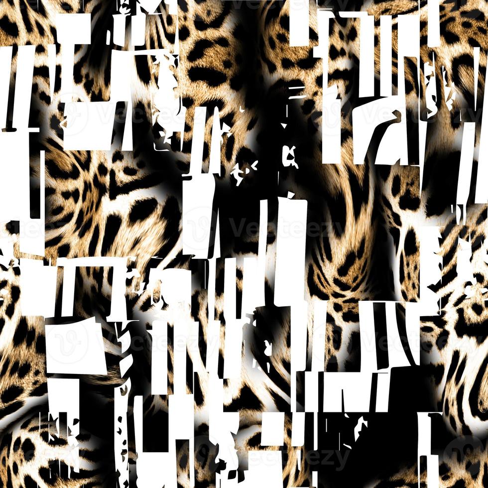 Seamless minimalist background with leopard texture, geometric design, leopard pattern. photo