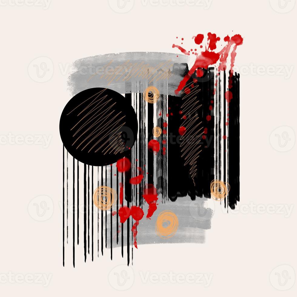 Abstract art background creative minimalist with different shapes for wall decoration. painting for postcard, wall decor, print, card, wallpaper, background. photo