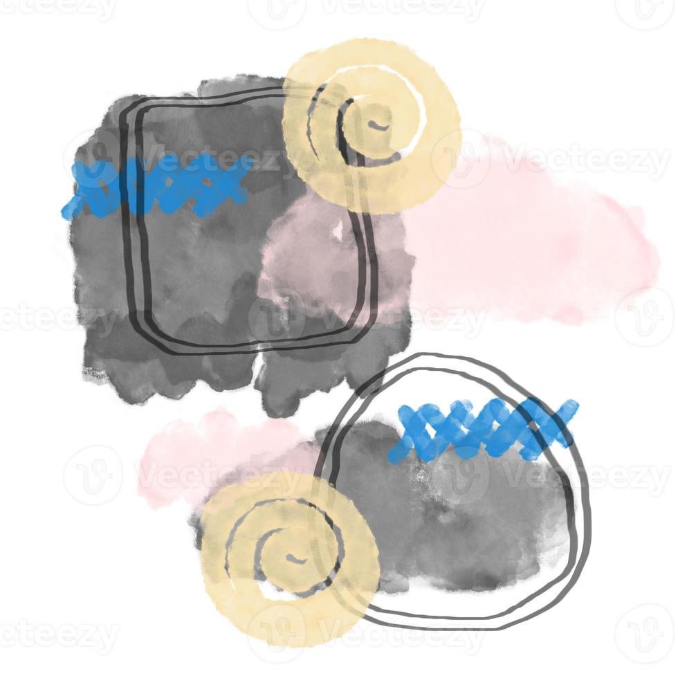 Abstract art background creative minimalist with different shapes for wall decoration. painting for postcard, wall decor, print, card, wallpaper, background. photo