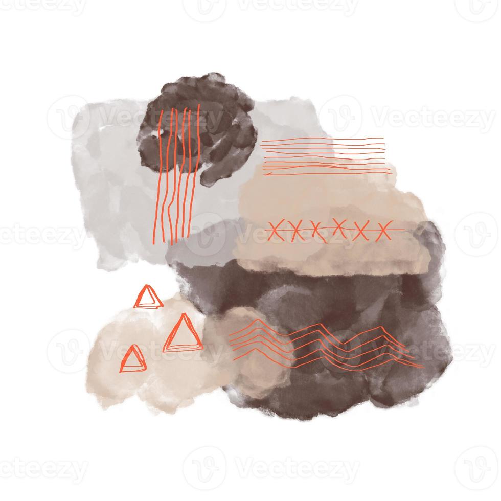 Abstract art background creative minimalist with different shapes for wall decoration. painting for postcard, wall decor, print, card, wallpaper, background. photo