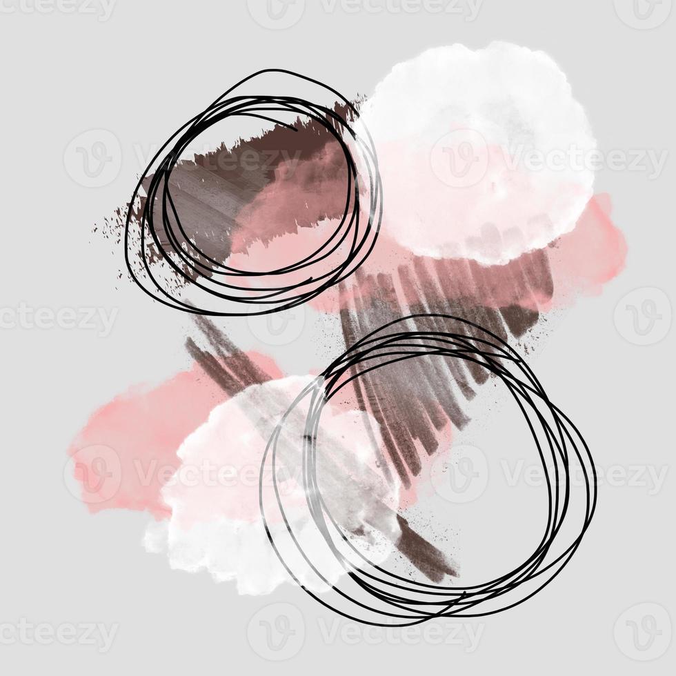 Abstract art background creative minimalist with different shapes for wall decoration. painting for postcard, wall decor, print, card, wallpaper, background. photo
