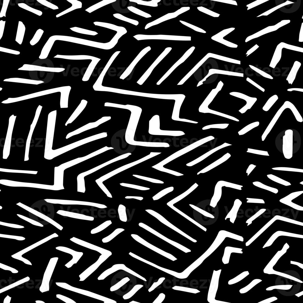 Seamless hand draw monochrome geometric pattern, black and white. photo