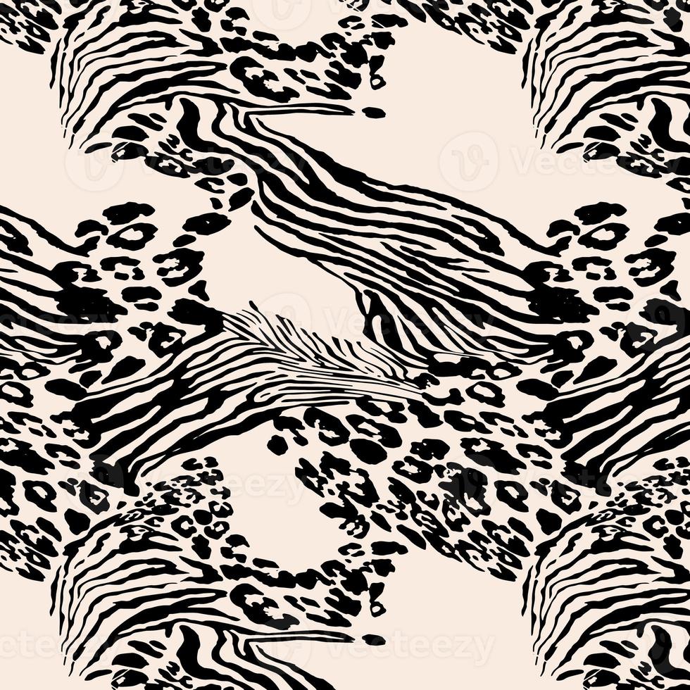 Zebra and leopard skin, hand draw zebra and leopard texture. photo