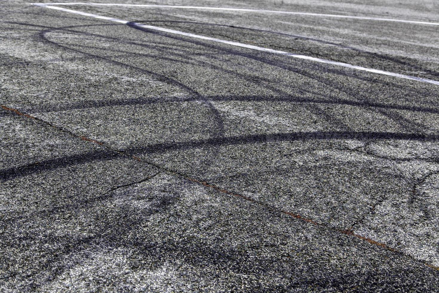 Tire marks on the asphalt photo