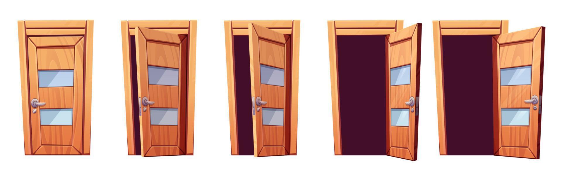 Open and closed room or front door vector