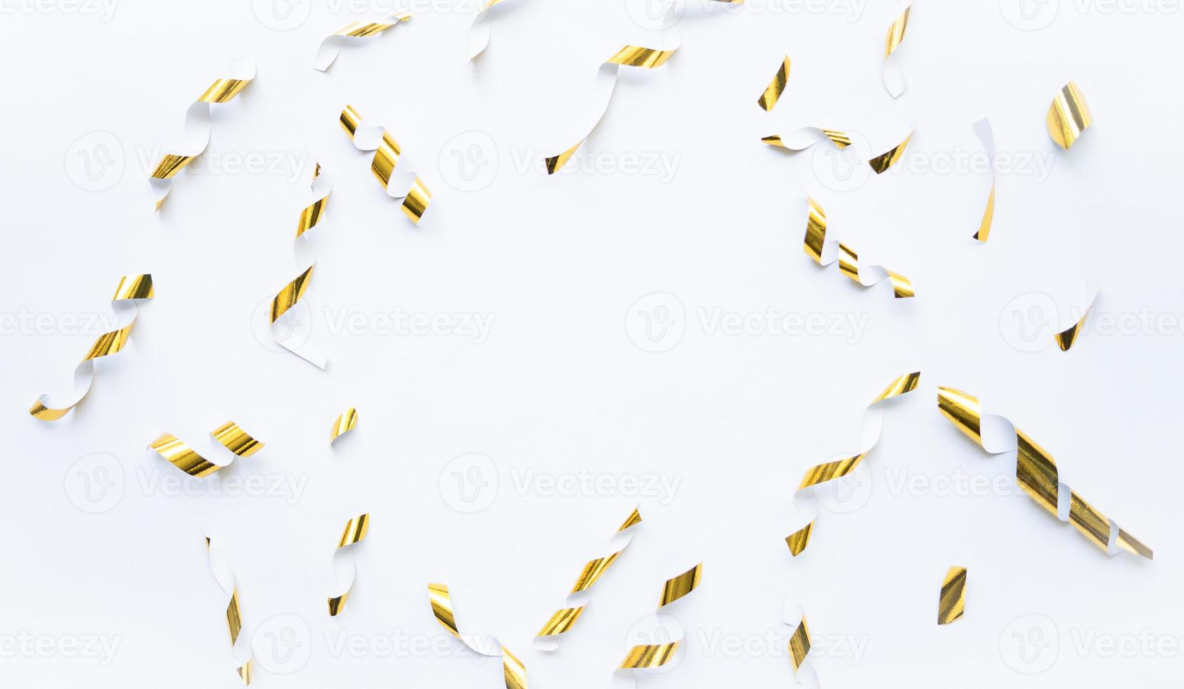 Abstract shiny Gold confetti for frame and background. Luxury ribbon pattern design photo