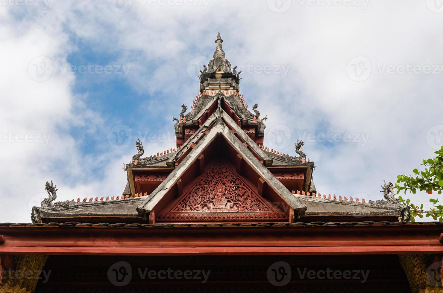 Antique Pavilion of Wat Sisaket Monastery at Vientiane City of Laos photo