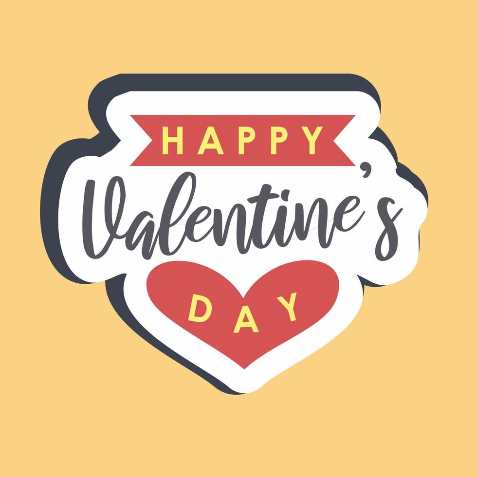 Sticker happy valentine day. Valentine day celebration elements. Good for prints, posters, logo, party decoration, greeting card, etc. vector