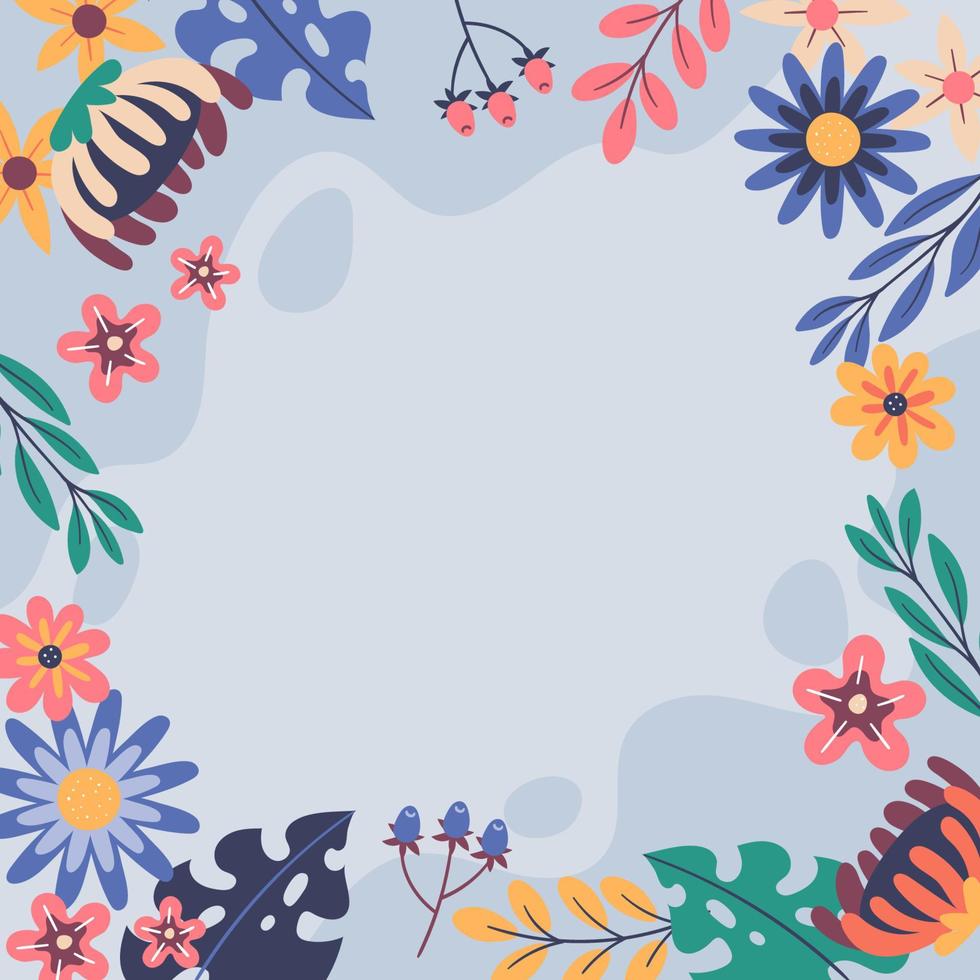 fondo floral de primavera dibujado a mano vector