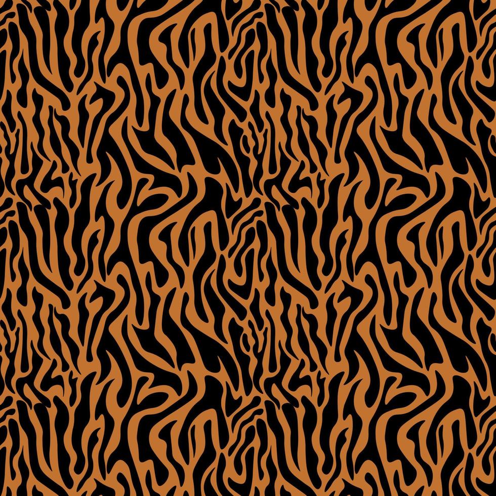 Tiger stripes fur texture. Animal tiger print seamless pattern. Abstract tiger camouflage print. Wild animal pattern background or texture. Seamless leather texture. Animal safari skin texture. vector