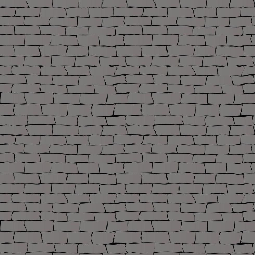 Bloquear la pared de ladrillo de patrones sin fisuras textura de fondo. ilustración vectorial fondo abstracto de mampostería de ladrillo, mampostería corriente, textura de una pared de ladrillo gris oscuro. vector