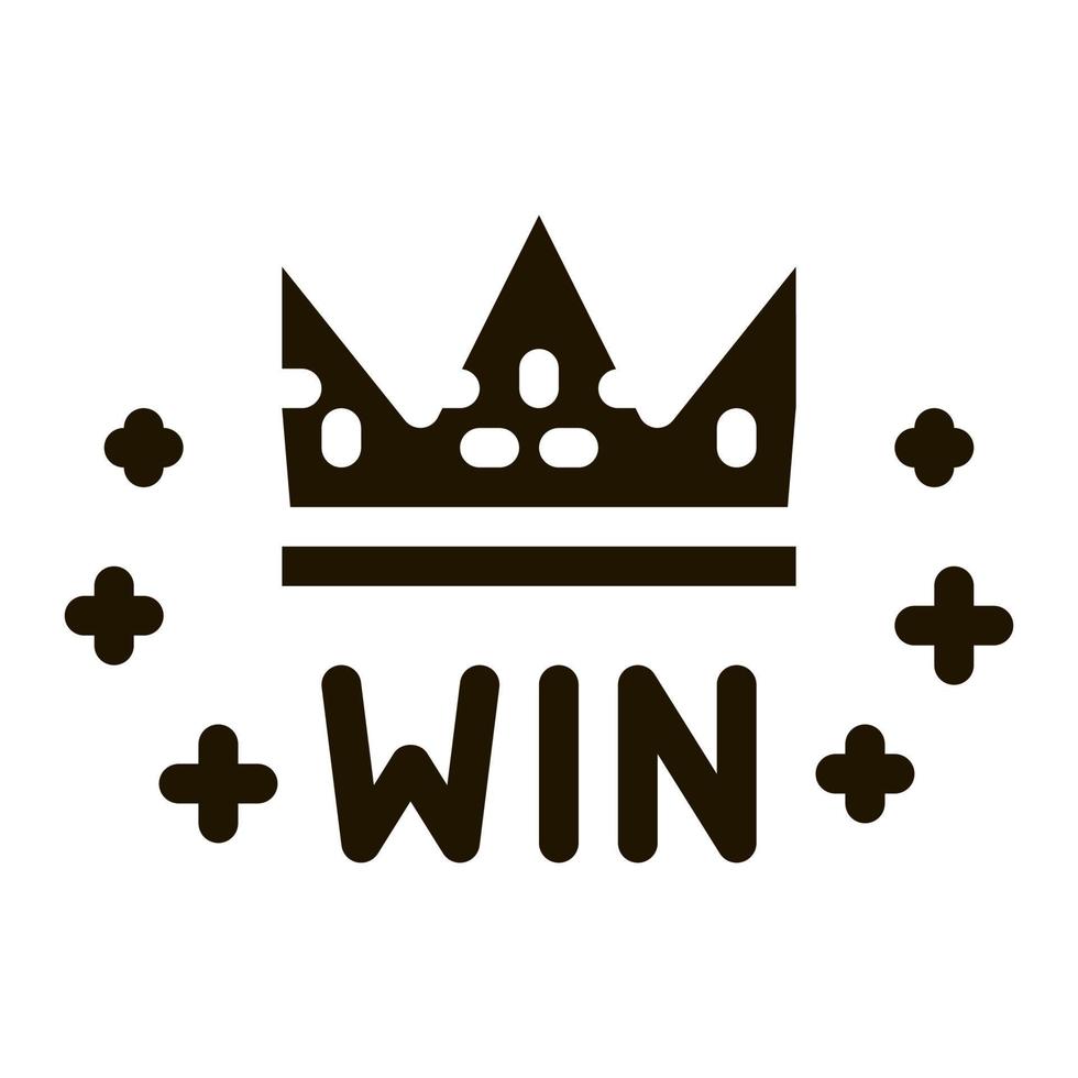 Ganador de la corona de apuestas y juegos de azar icono ilustración vectorial vector