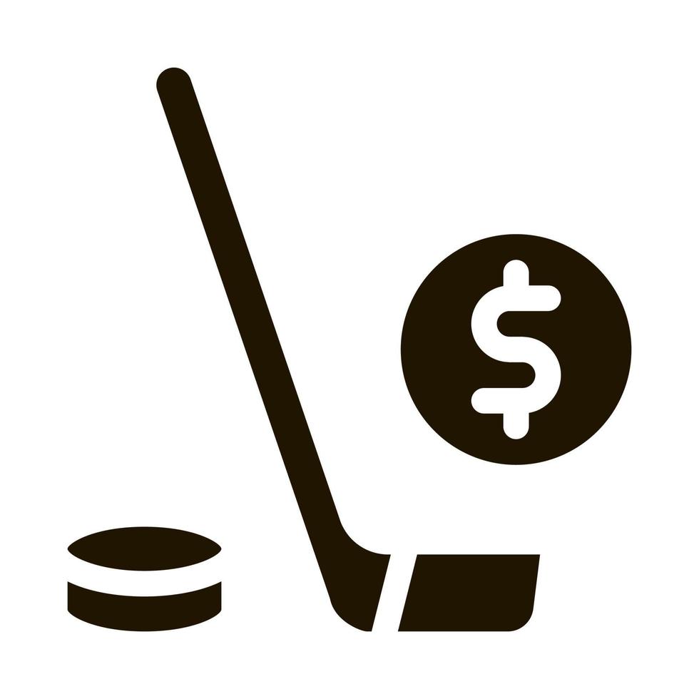 palo de hockey con puck apuestas y juegos de azar icono ilustración vectorial vector