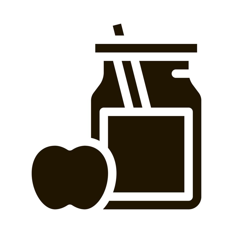 tarro con bebida saludable e icono de biohacking de manzana ilustración vectorial vector