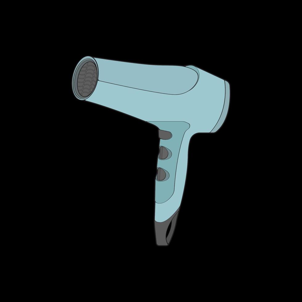 hair dryer line art vector hand drawing, isolated, vector for coloring book.