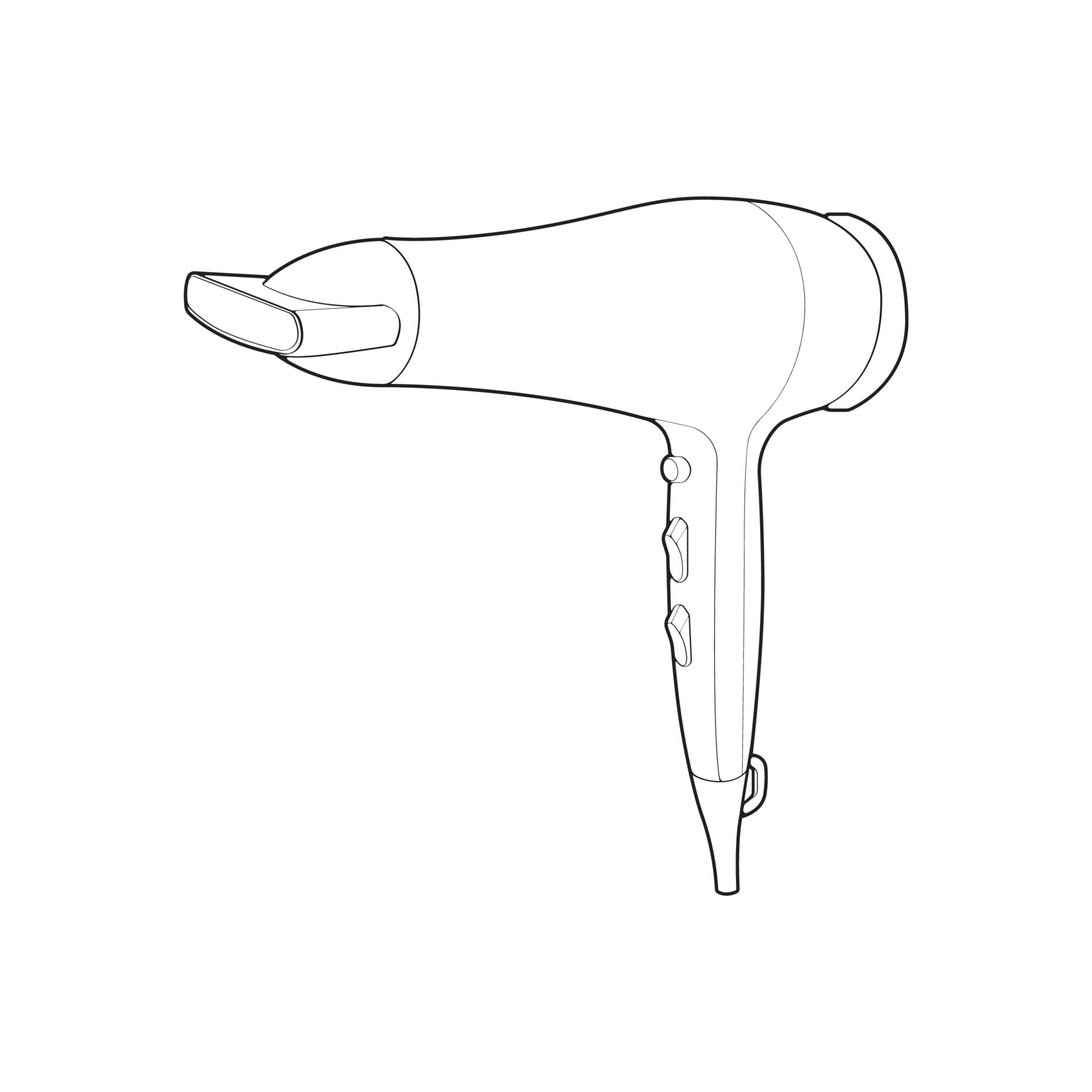 hair dryer line art vector hand drawing, isolated, vector for coloring  book. 17536726 Vector Art at Vecteezy