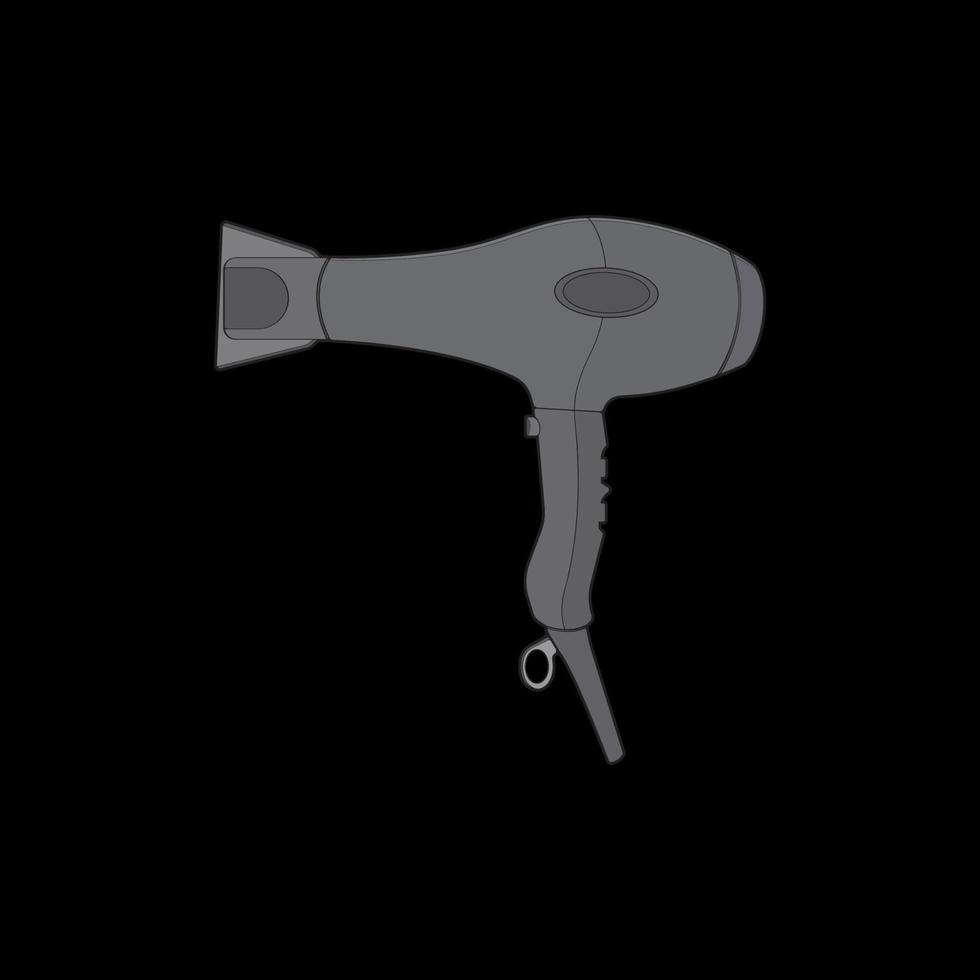 hair dryer line art vector hand drawing, isolated, vector for coloring book.