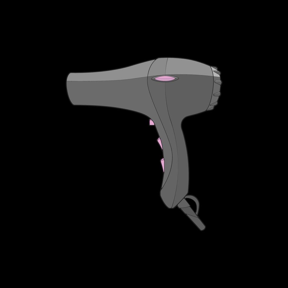 hair dryer line art vector hand drawing, isolated, vector for coloring book.