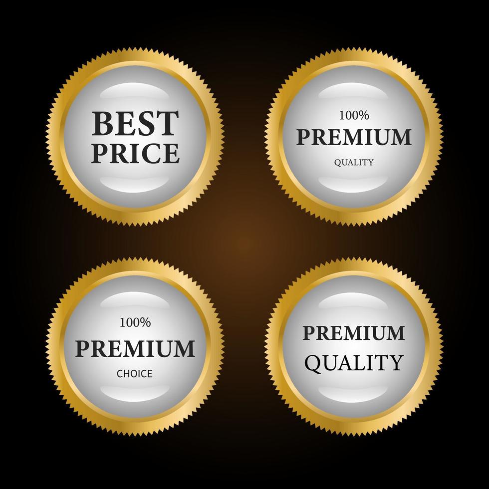 Collection of golden badges and labels retro style. vector illustration