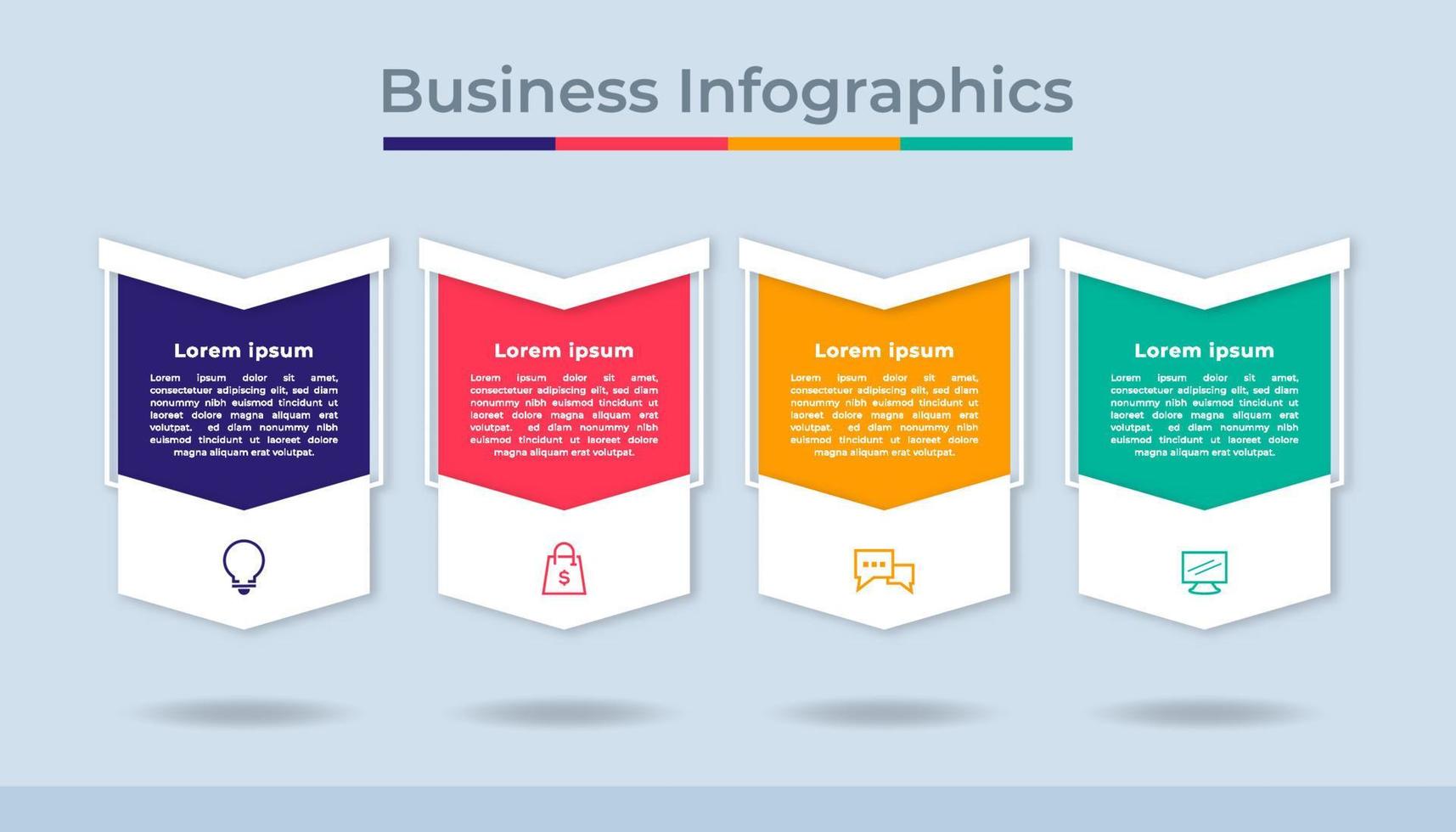 gráfico de proceso de visualización de datos comerciales de infografía de línea de tiempo. gráfico de diagrama abstracto con pasos, opciones vector