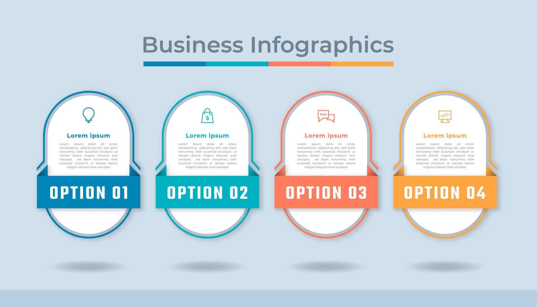 gráfico de proceso de visualización de datos comerciales de infografía de línea de tiempo. gráfico de diagrama abstracto con pasos, opciones vector