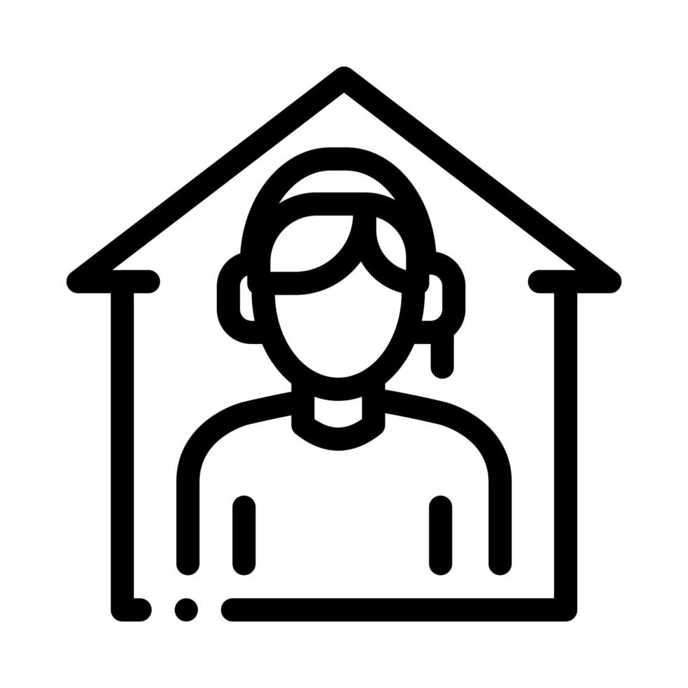 ilustración de contorno de vector de icono de asistencia de llamada a domicilio