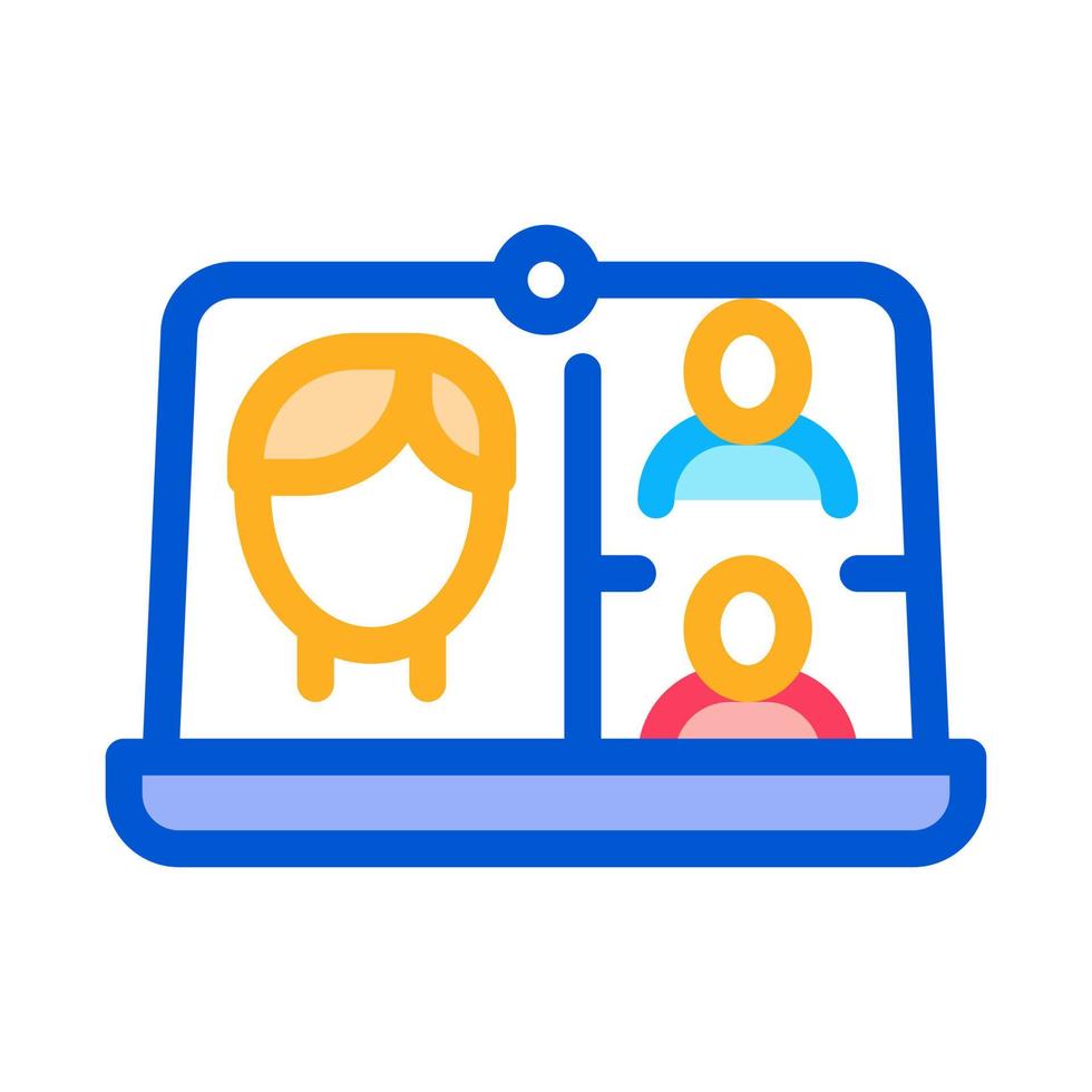 video conference icon vector outline illustration