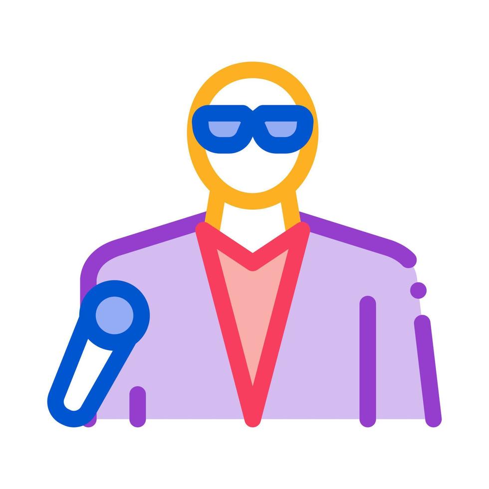 singer profession icon vector outline illustration