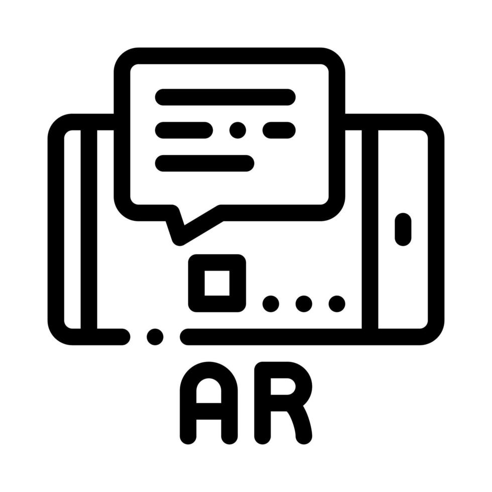 augmented reality in phone icon vector outline illustration