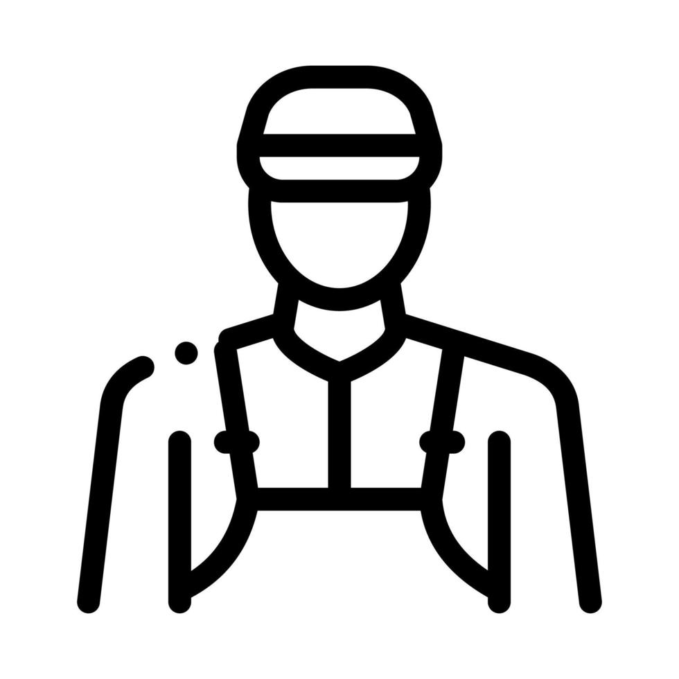 cleaner profession icon vector outline illustration