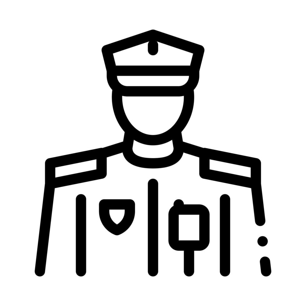ilustración de contorno de vector de icono de profesión de policía
