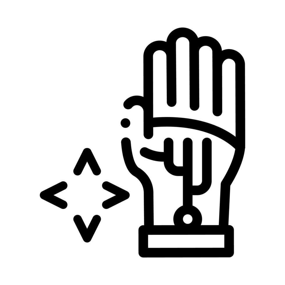 virtual glove technology icon vector outline illustration