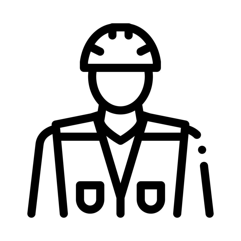 builder profession icon vector outline illustration