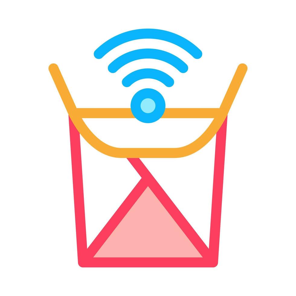 food box wifi mark icon vector outline illustration