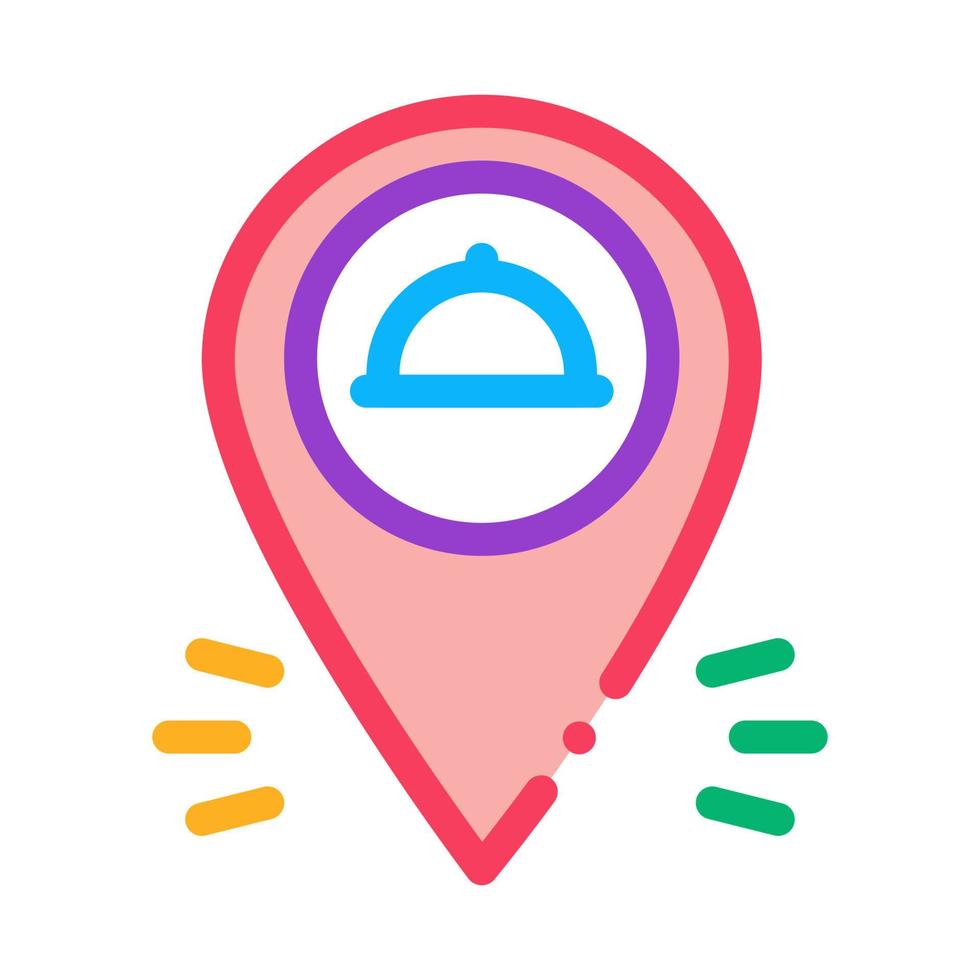 food delivery gps mark icon vector outline illustration