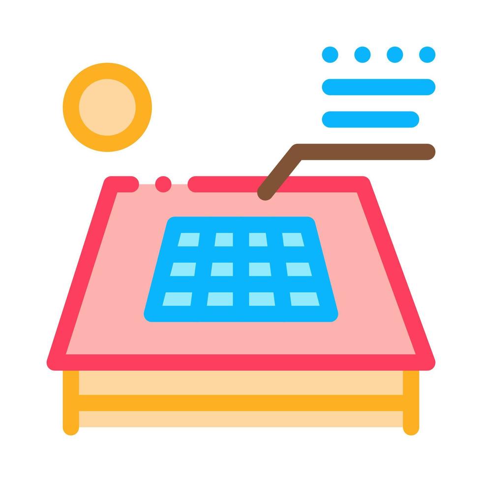 solar battery on roof icon vector outline illustration