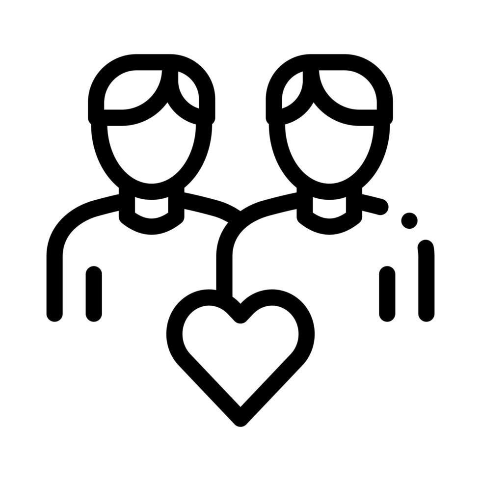 men homosexual love gay icon vector outline illustration