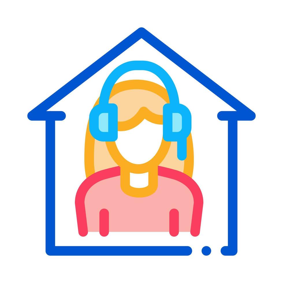 home call center icon vector outline illustration