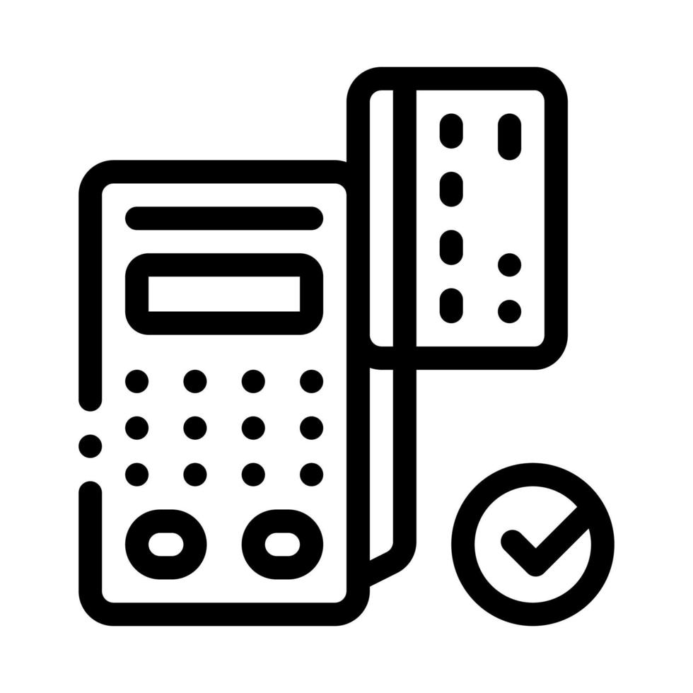 card pos terminal icon vector outline illustration