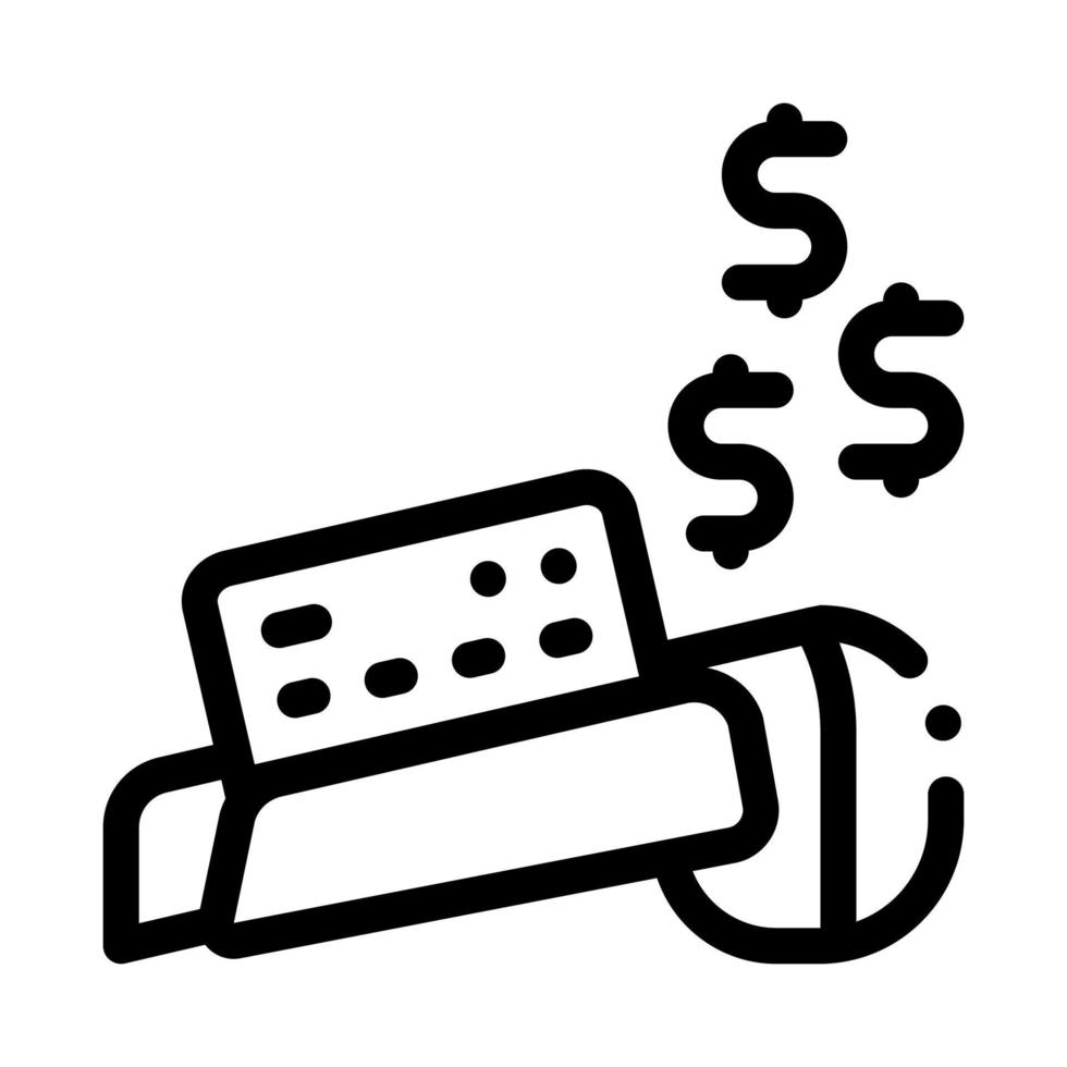 pos terminal card payment icon vector outline illustration