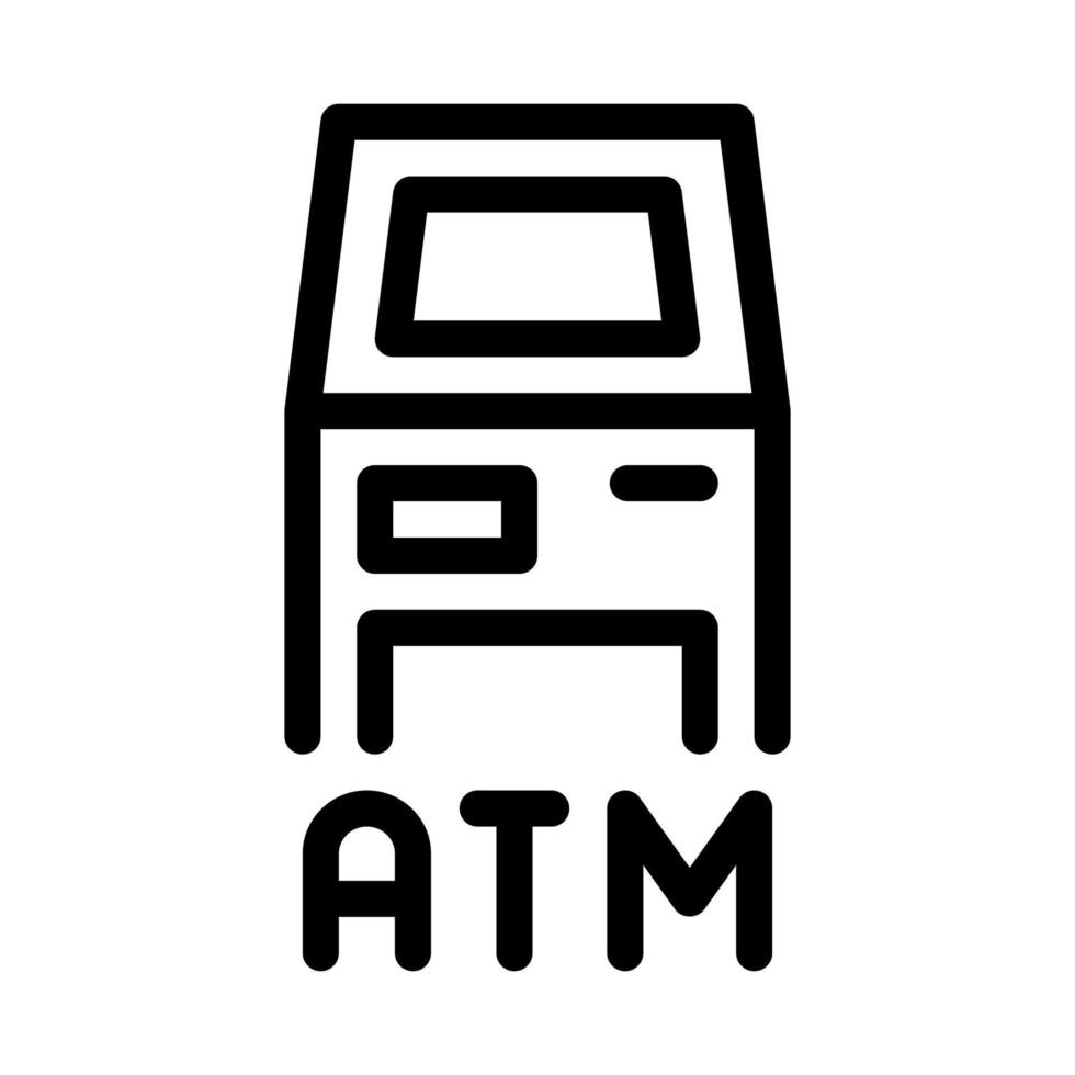 ilustración de contorno de vector de icono de terminal atm