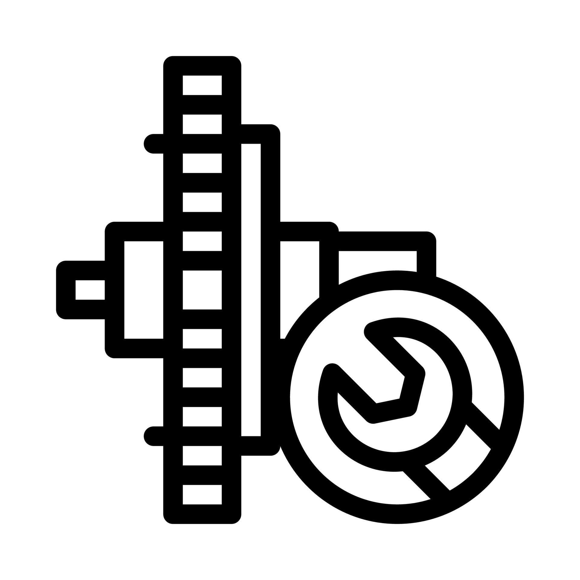 watch gear repair icon vector outline illustration 17538055 Vector Art