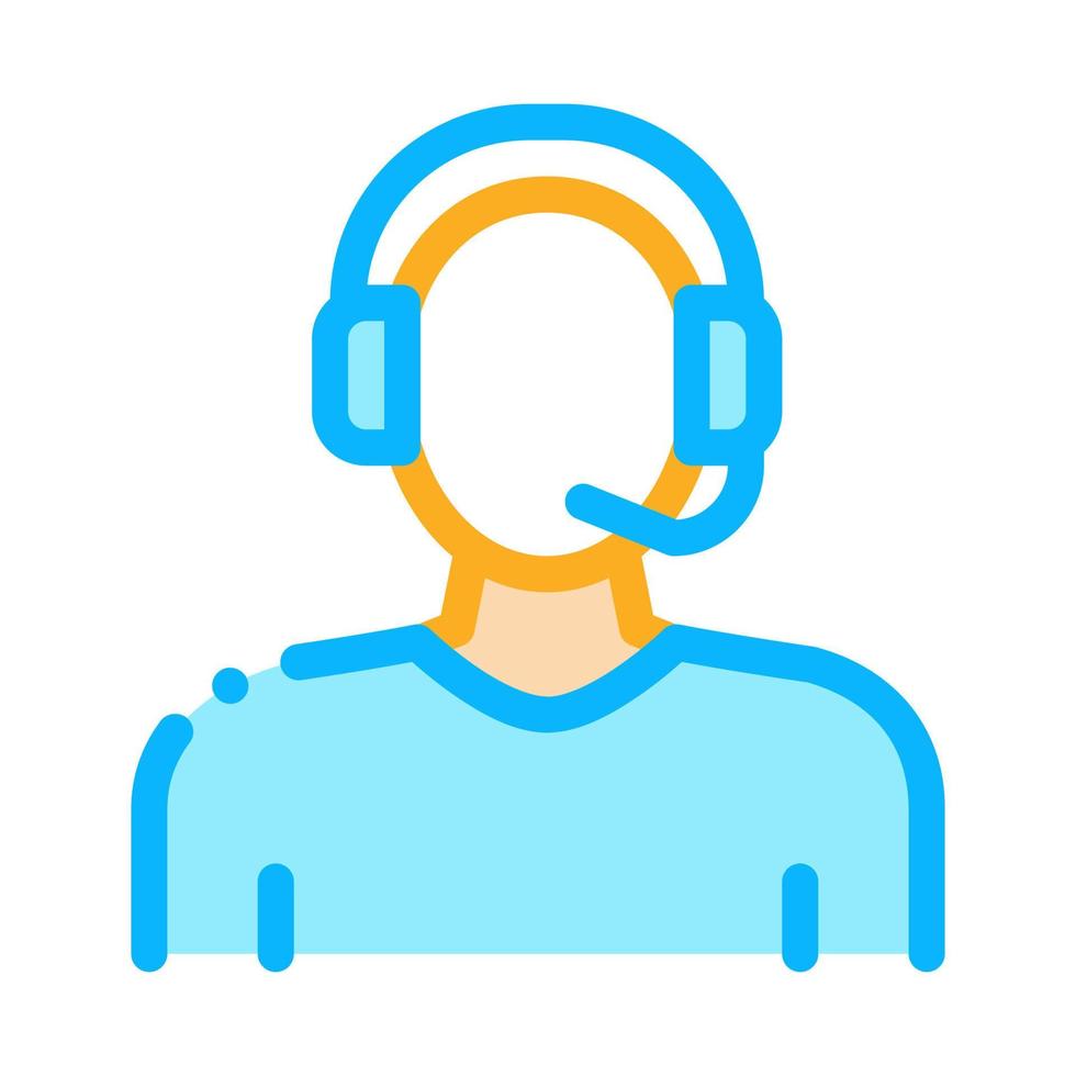 webshop call center operator icon vector outline illustration