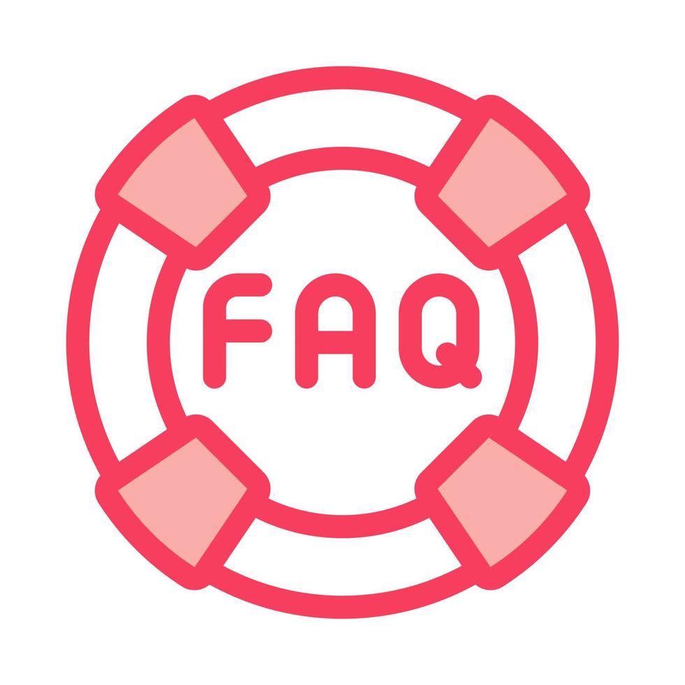 webshop faq icon vector outline illustration