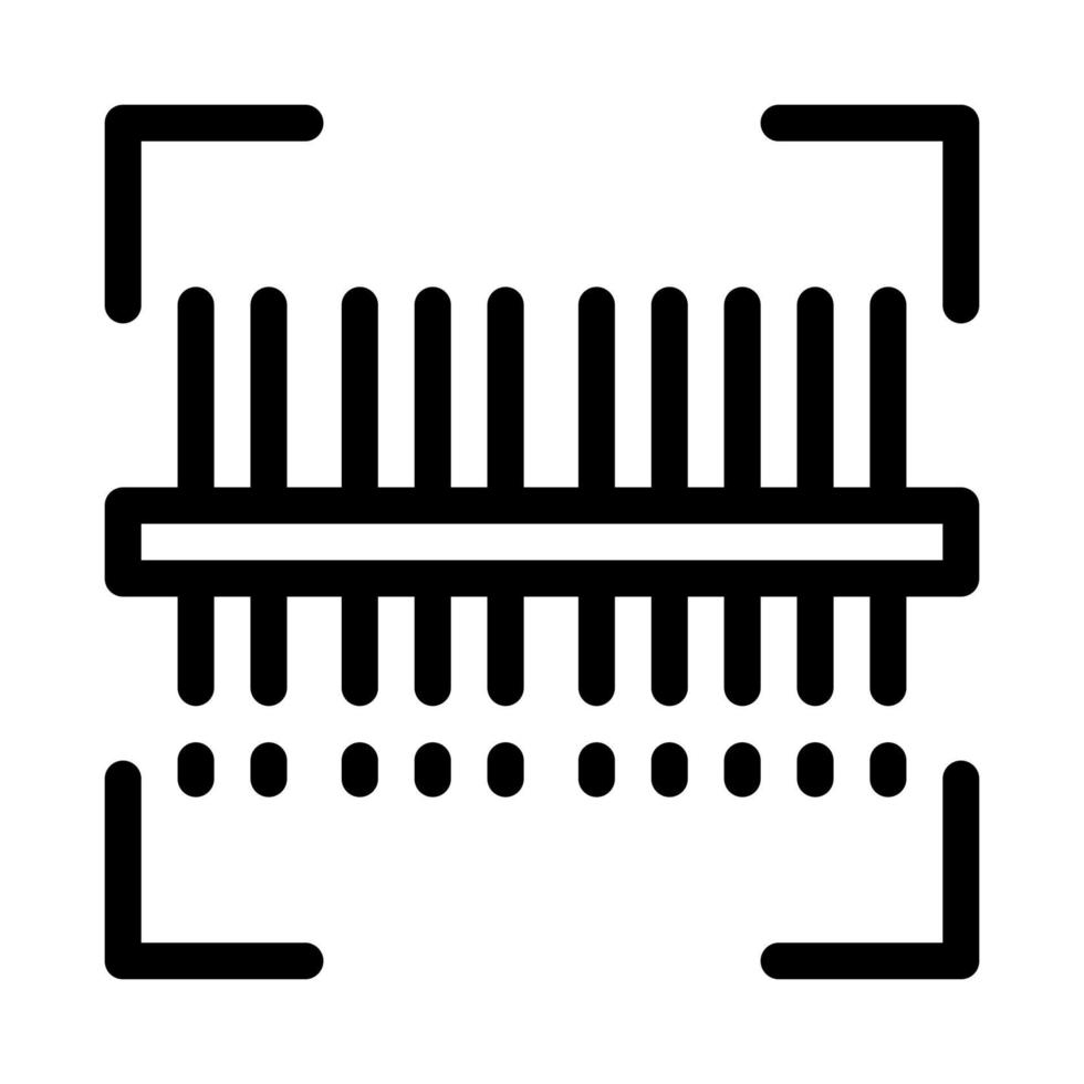 ilustración de contorno de vector de icono de código de barras de escaneo de tienda web