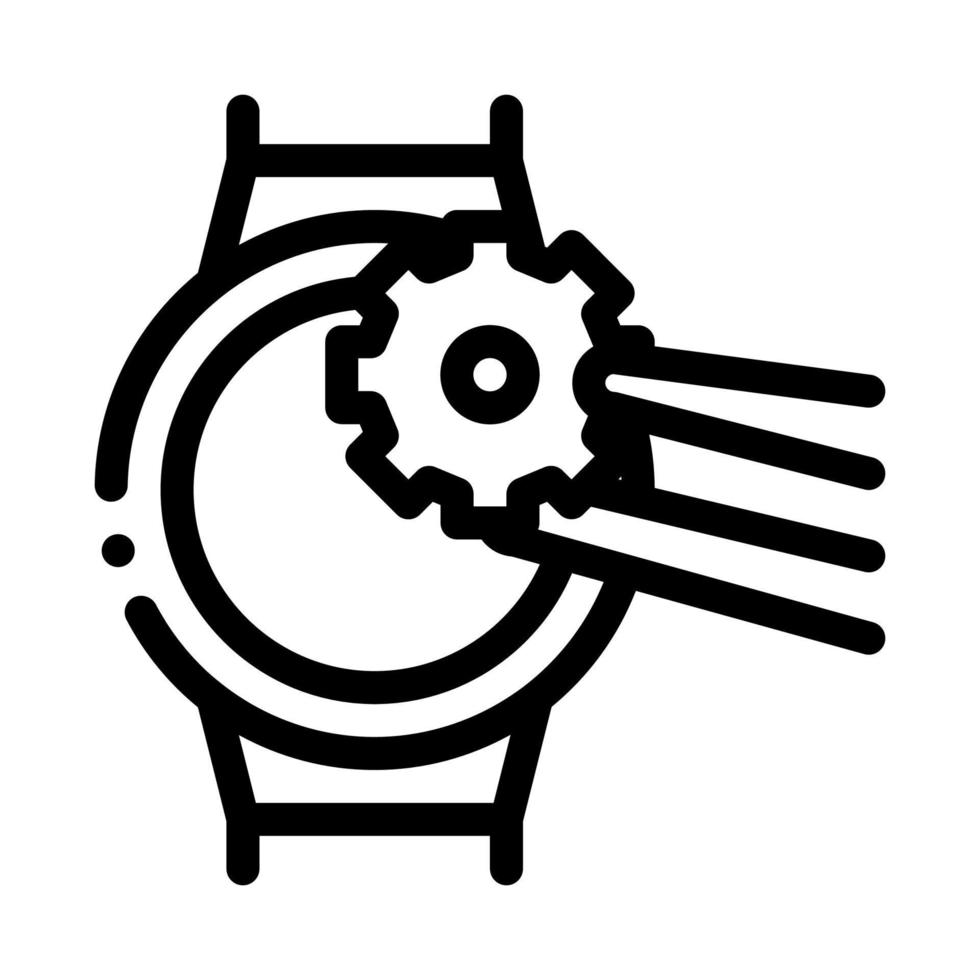 reloj cambio engranaje icono vector contorno ilustración